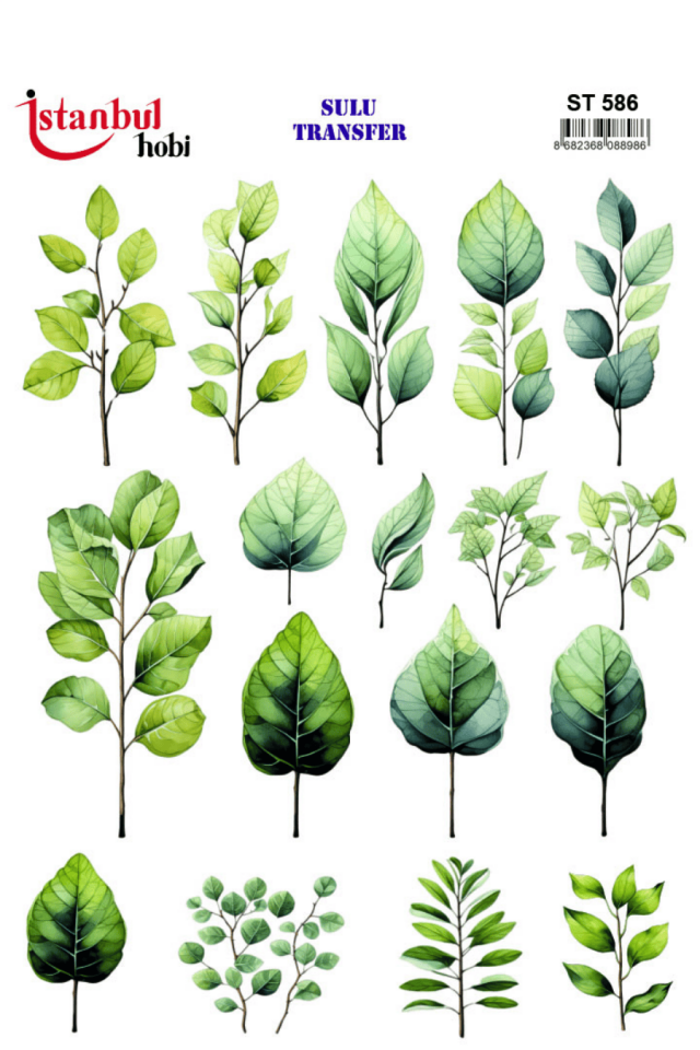 Sulu Transfer Yapraklı Desen Seri ST586