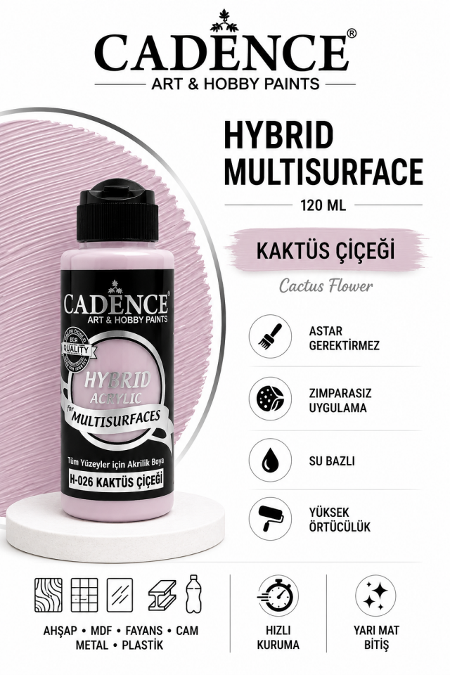 Cadence Hybrid Multisurface H-026 Kaktüs Çiçeği Akrilik Boya 120ml