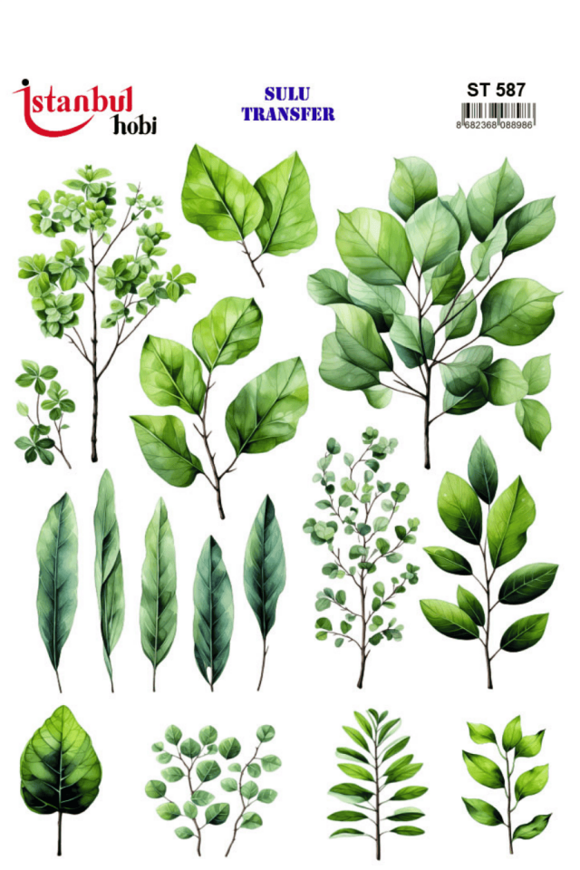 Sulu Transfer Yapraklı Desen Seri ST587