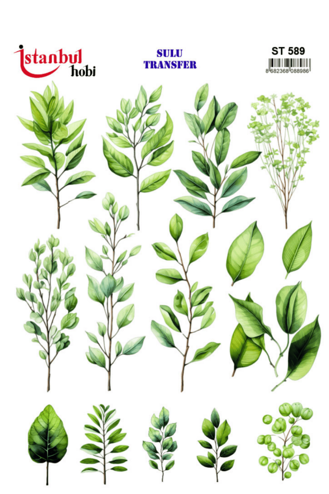Sulu Transfer Yapraklı Desen Seri ST589