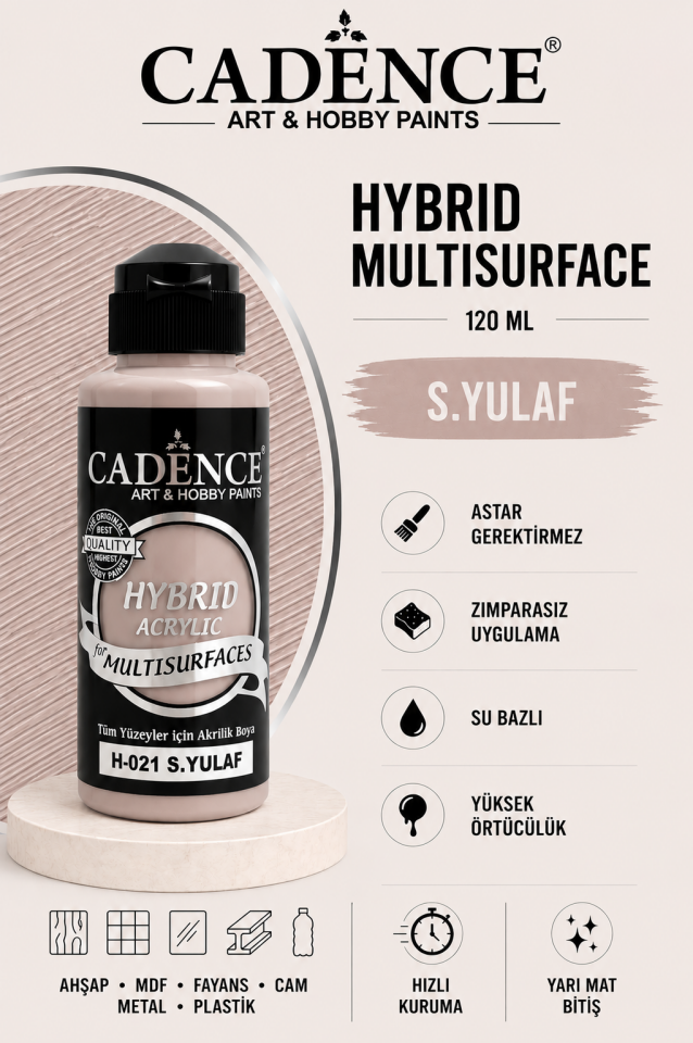 Cadence Hybrid Multisurface H-021 S.Yulaf Akrilik Boya 120ml