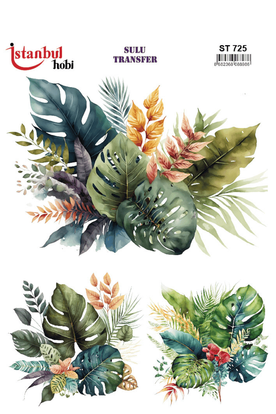 Sulu Transfer Yapraklı Desen Seri ST725
