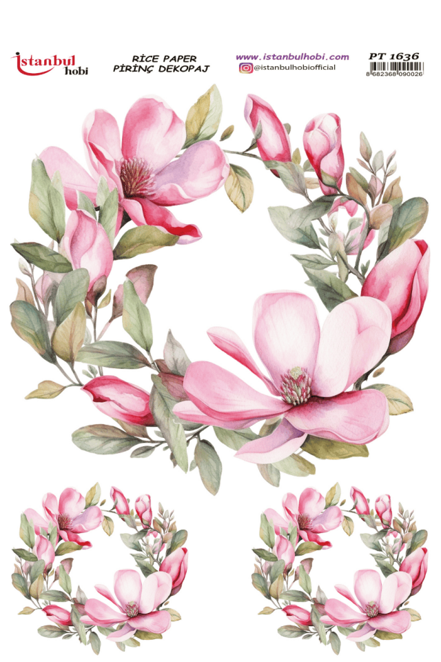 Pirinç Dekopaj Çiçekli Desen PT-1636 30x42cm