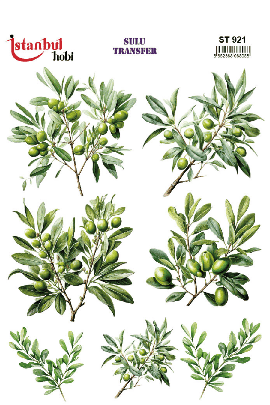 Sulu Transfer Yapraklı Desen Seri ST921