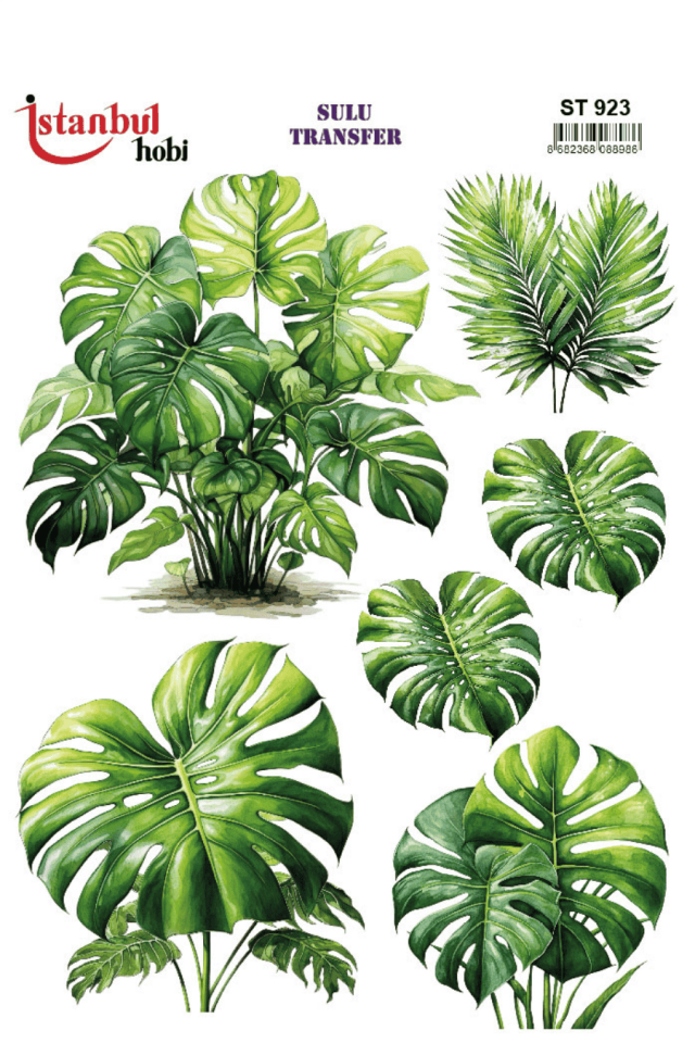 Sulu Transfer Yapraklı Desen Seri ST923
