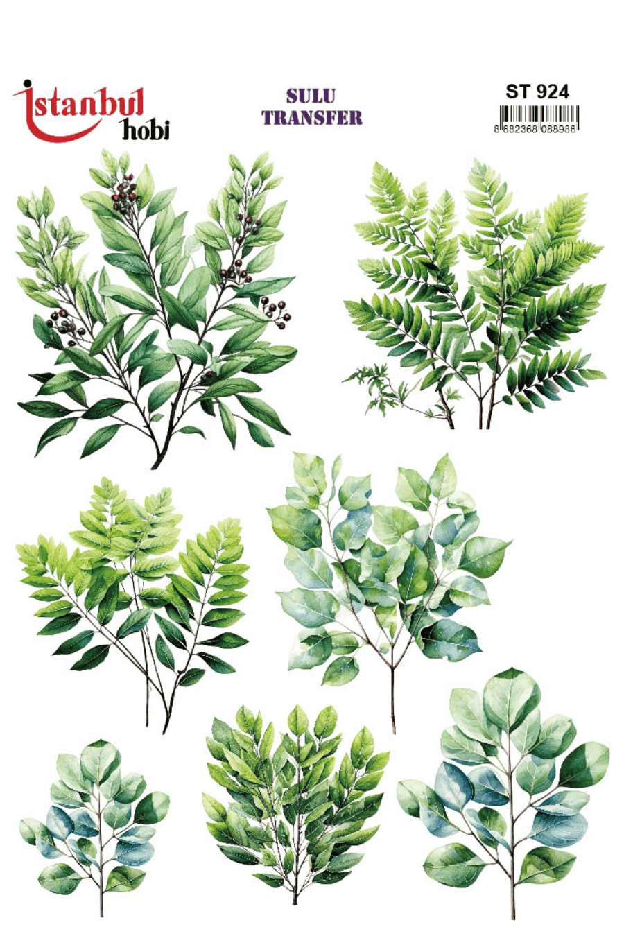 Sulu Transfer Yapraklı Desen Seri ST924