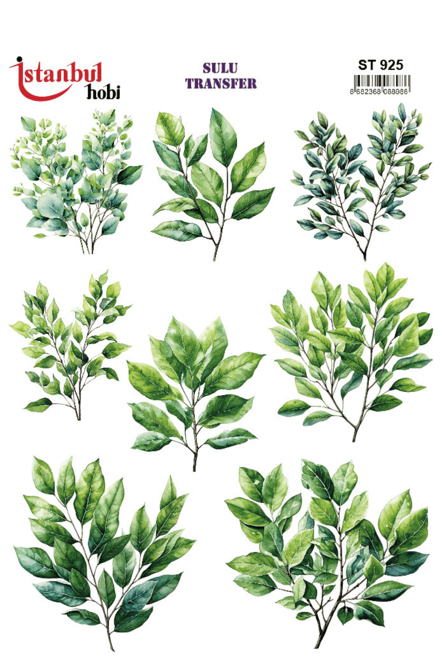 Sulu Transfer Yapraklı Desen Seri ST925