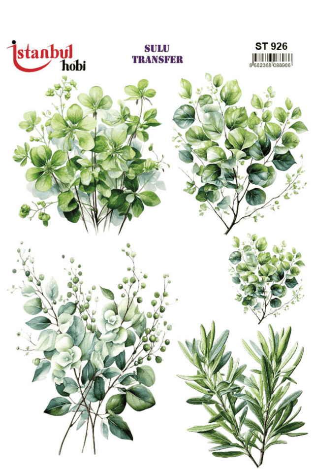 Sulu Transfer Yapraklı Desen Seri ST926