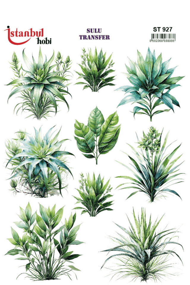 Sulu Transfer Yapraklı Desen Seri ST927