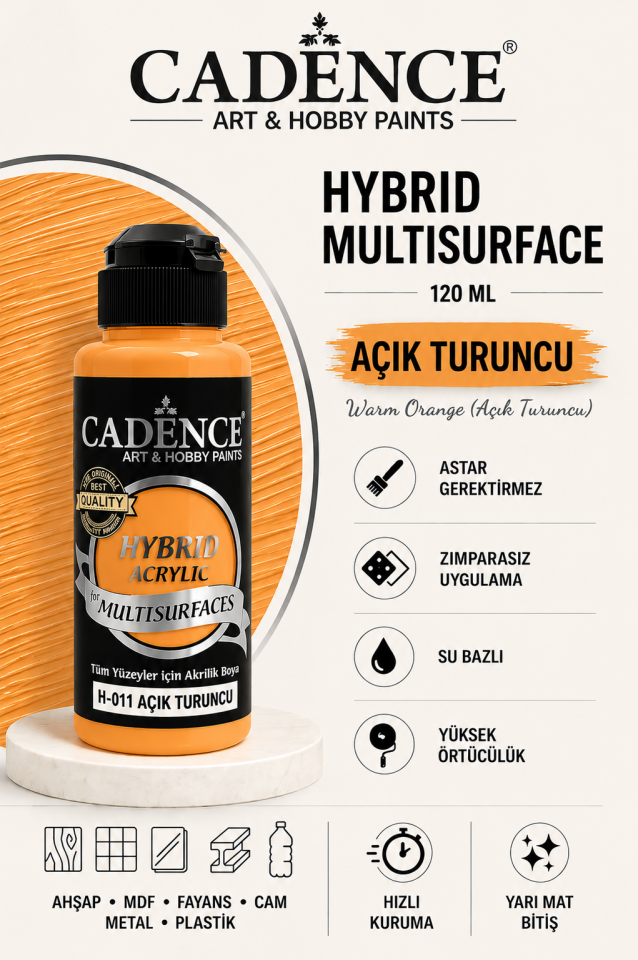 Cadence Hybrid Multisurface H-011 Açık Turuncu 120ml