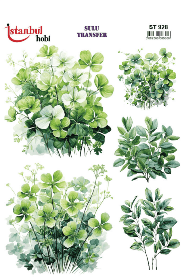 Sulu Transfer Yapraklı Desen Seri ST928