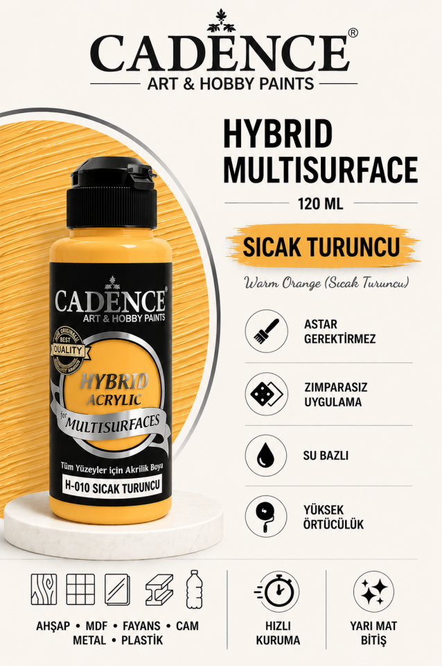 Cadence Hybrid Multisurface H-010 Sıcak Turuncu 120ml