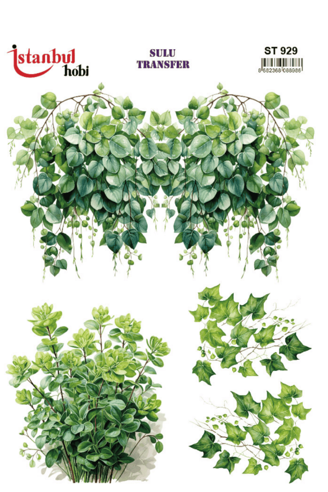 Sulu Transfer Yapraklı Desen Seri ST929