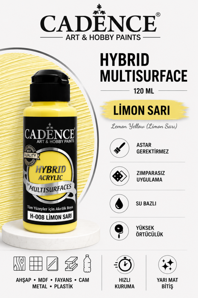 Cadence Hybrid Multisurface H-008 Limon Sarı 120ml