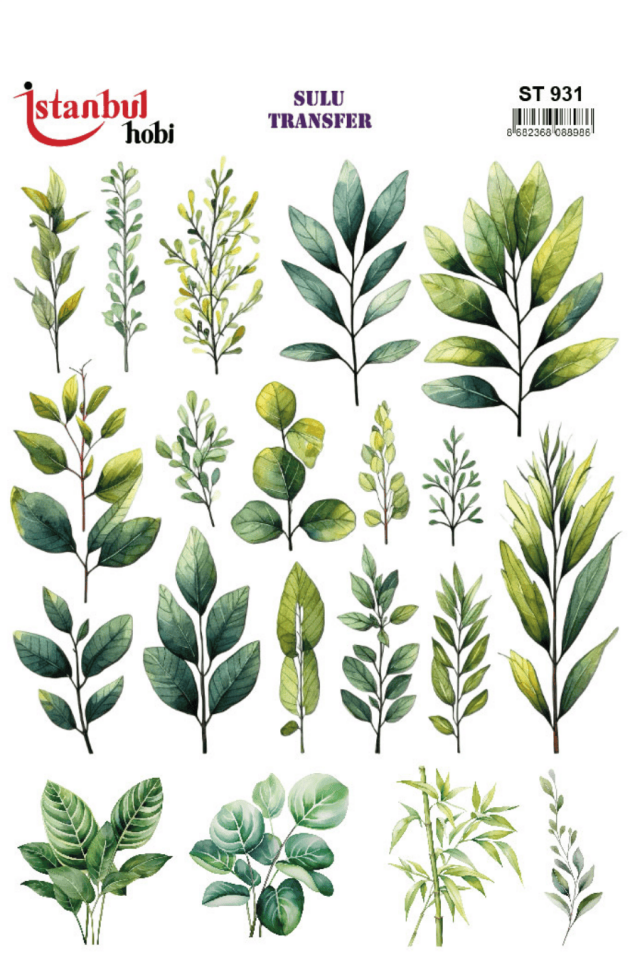 Sulu Transfer Yapraklı Desen Seri ST931