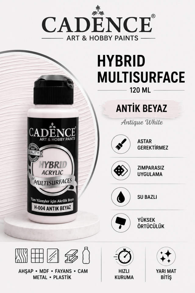 Cadence Hybrid Multisurface H-004 Antik Beyaz 120ml
