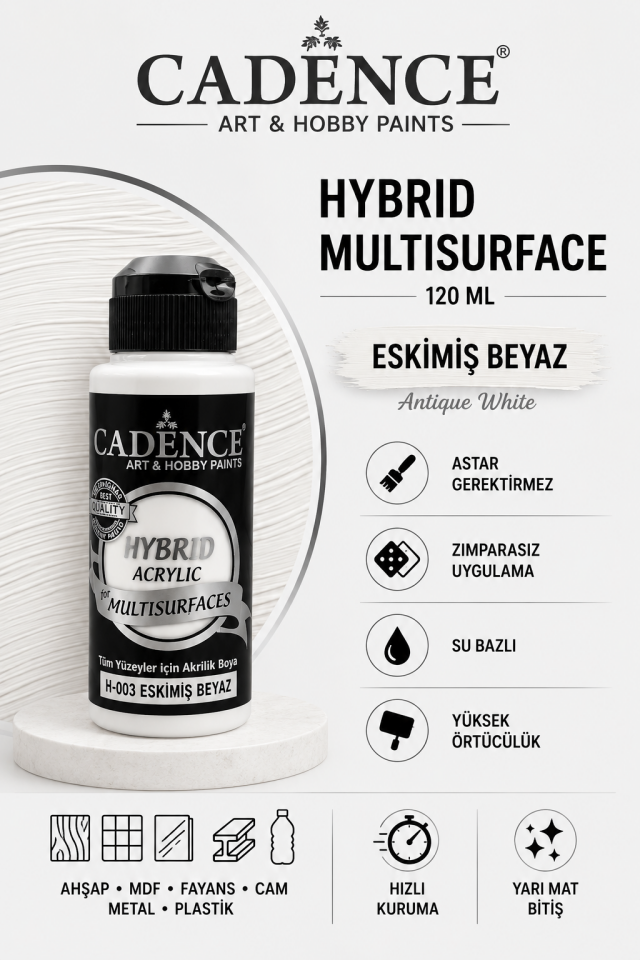 Cadence Hybrid Multisurface H-003 Eskimiş Beyaz 120ml