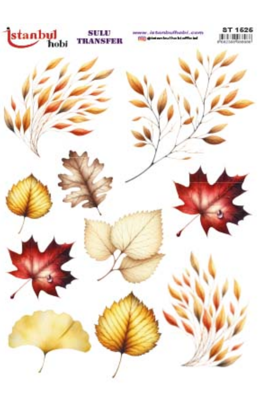 Sulu Transfer Yapraklı Desen Seri ST1525