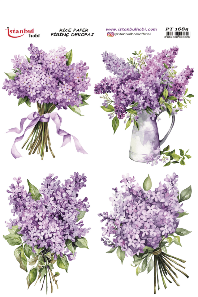 Pirinç Dekopaj Çiçekli Desen PT-1685 30x42cm