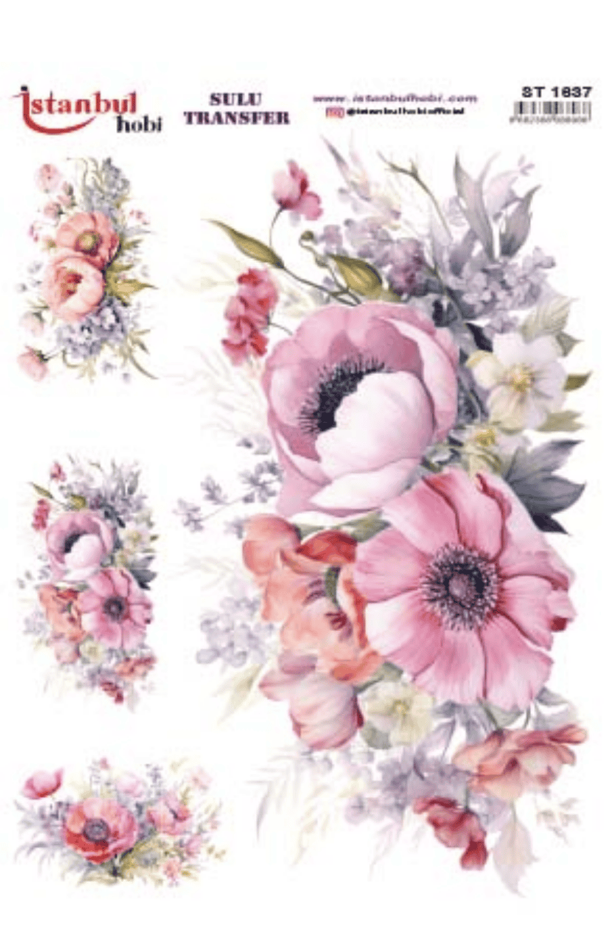 Sulu Transfer Çiçekli Desenli ST1637