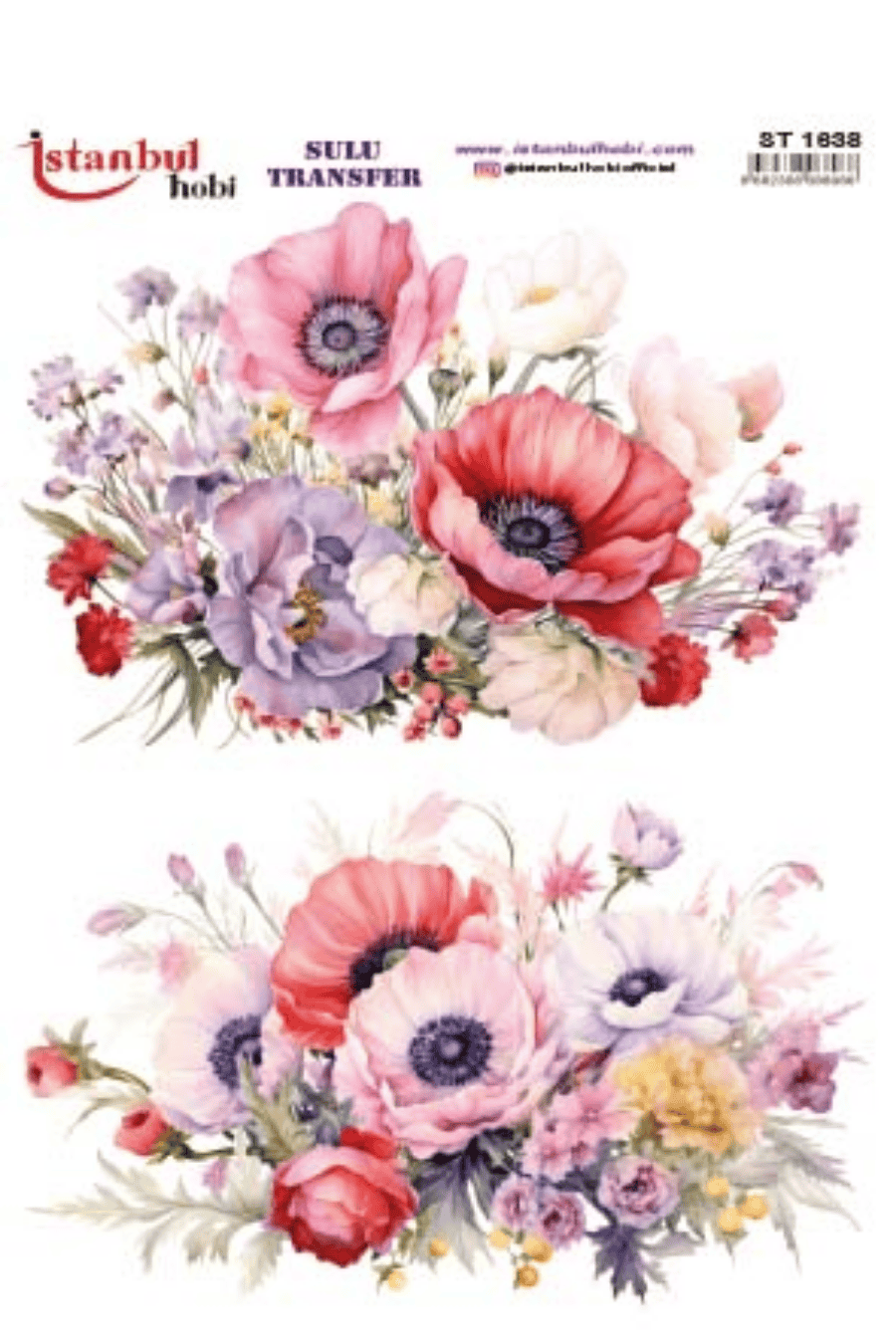 Sulu Transfer Çiçekli Desenli ST1638