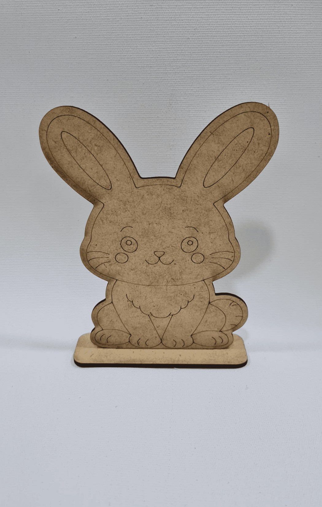 3mm MDF Lazer Kesim Tavşan Figürlü Ahşap Boyama Seti (14x11 cm)