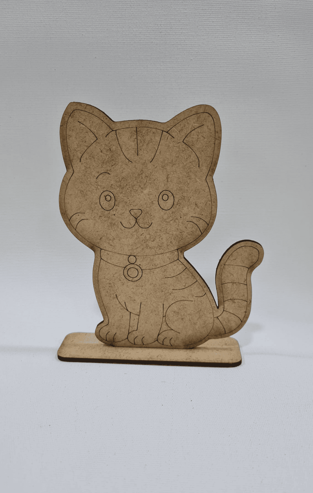 3mm MDF Lazer Kesim Kedi Figürlü Ahşap Boyama Seti (14x11 cm)