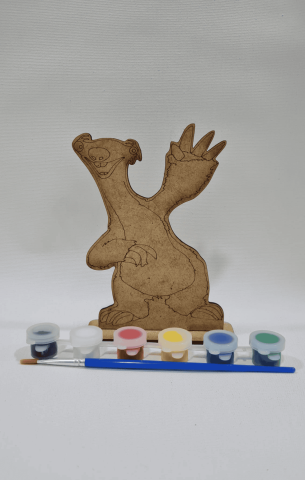 3mm MDF Lazer Kesim Sid Figürlü Ahşap Boyama Seti (14x11 cm)