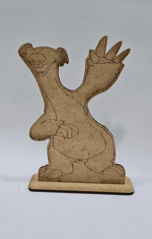 3mm MDF Lazer Kesim Sid Figürlü Ahşap Boyama Seti (14x11 cm)