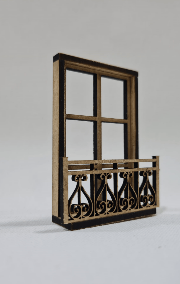 Ferforje Desenli Minyatür Pencere Diorama