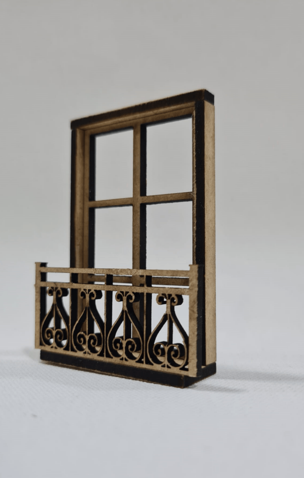 Ferforje Desenli Minyatür Pencere Diorama