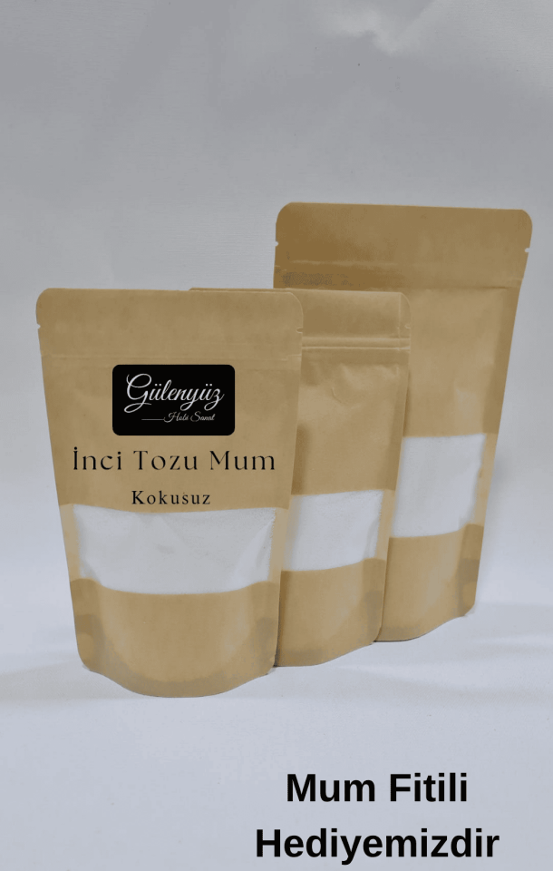 Kokusuz İnci Tozu Mum Beyaz