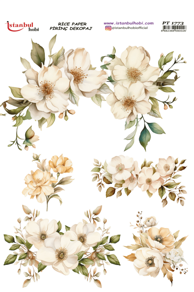Pirinç Dekopaj Çiçekli Desen Serisi PT-1773