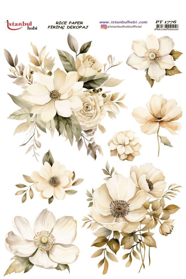 Pirinç Dekopaj Çiçekli Desen PT-1776 30x42cm