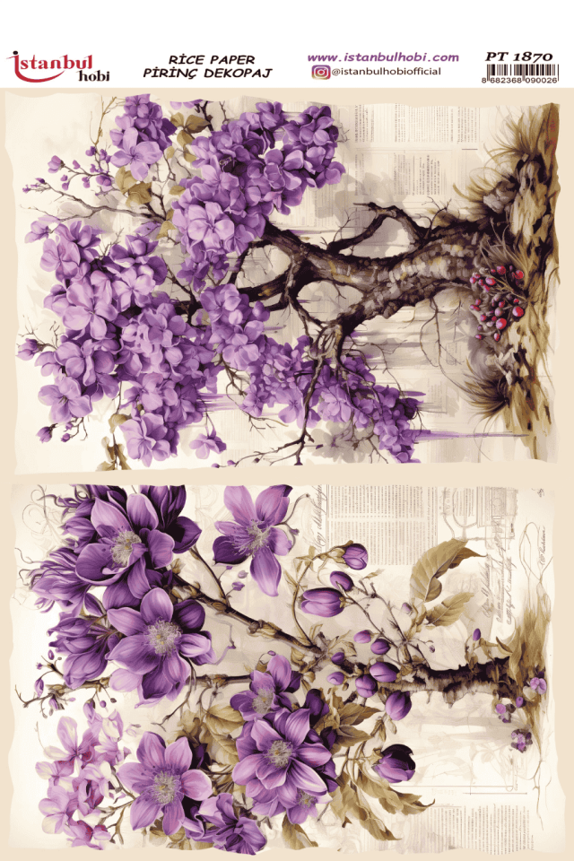 Pirinç Dekopaj Çiçekli PT-1870 30x42cm