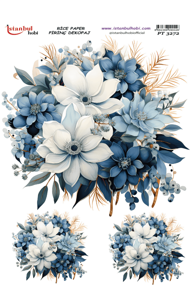 Pirinç Dekopaj Çiçekli PT-3272 30x42cm