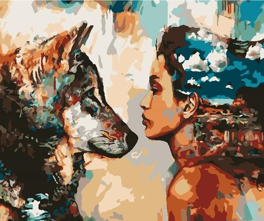 Kurt ve Kız Sayılarla Boyama Seti 40*50cm