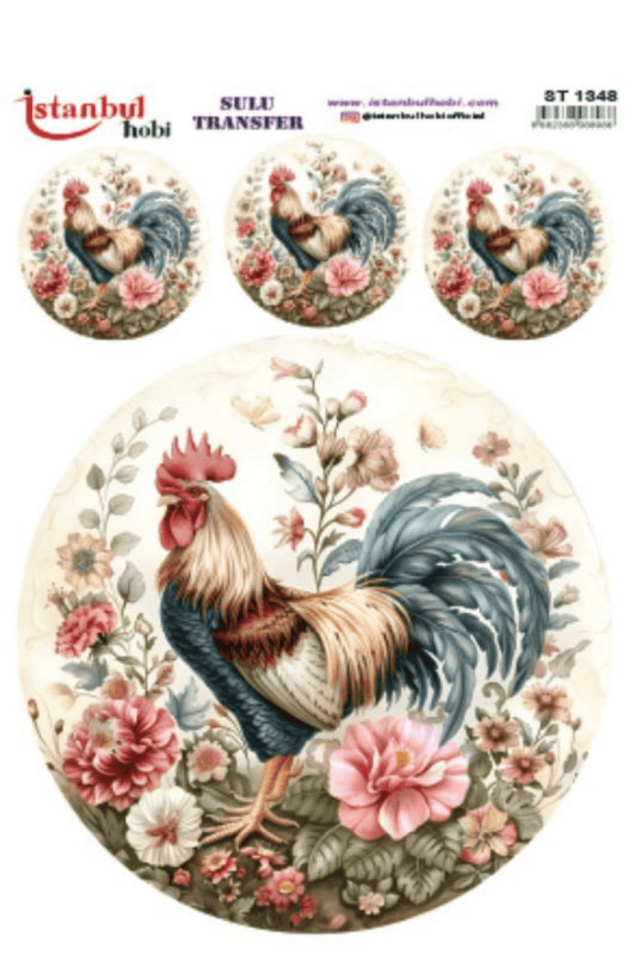 Sulu Transfer Horoz ve Tavuk Desen Seri ST1348