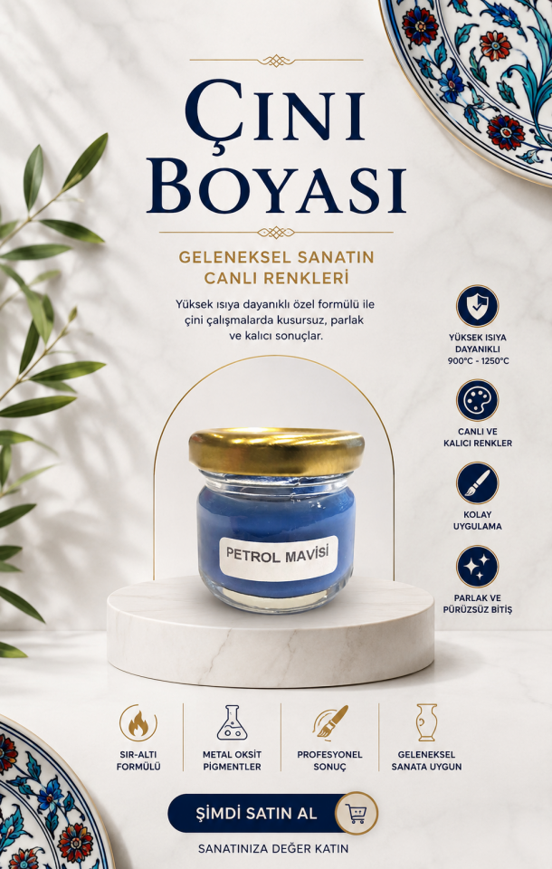 Çini Boyaları Petrol Mavisi 30cc