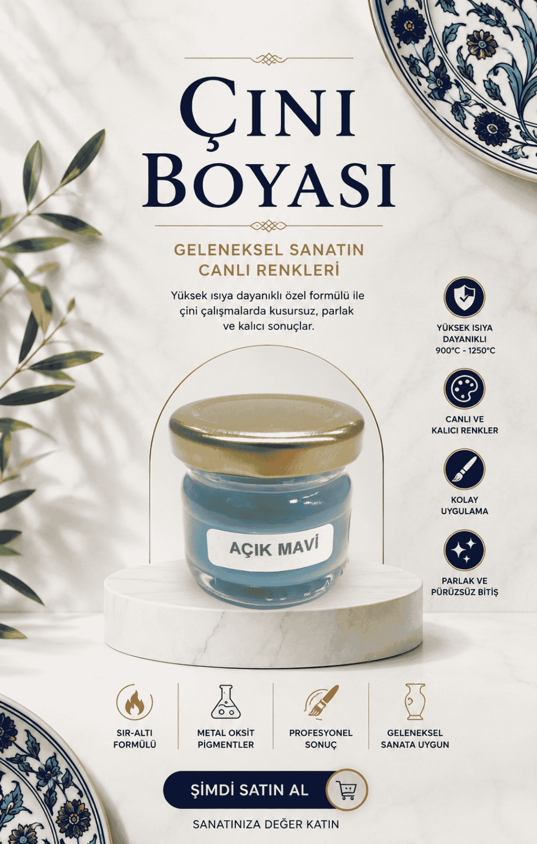 Çini Boyaları Açık Mavi 30cc