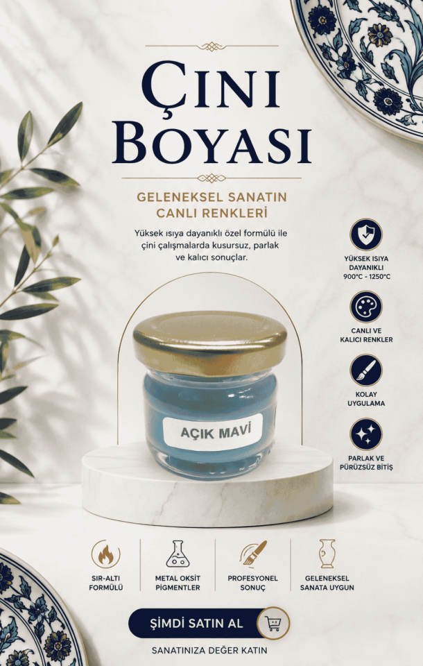Çini Boyaları Açık Mavi 30cc
