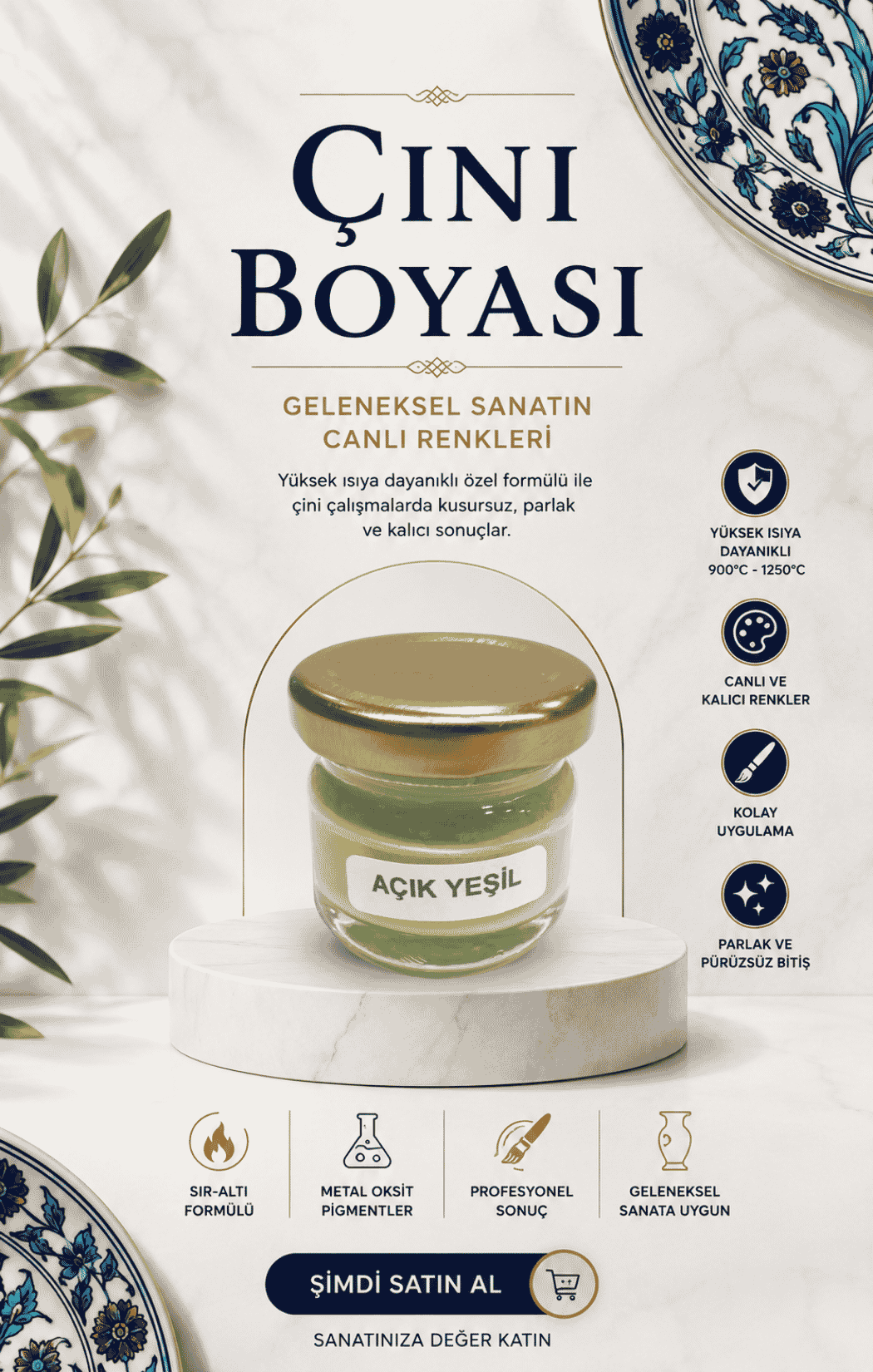 Çini Boyaları Açık Yeşil 30cc