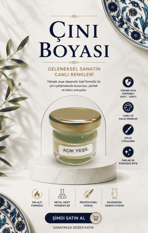 Çini Boyaları Açık Yeşil 30cc