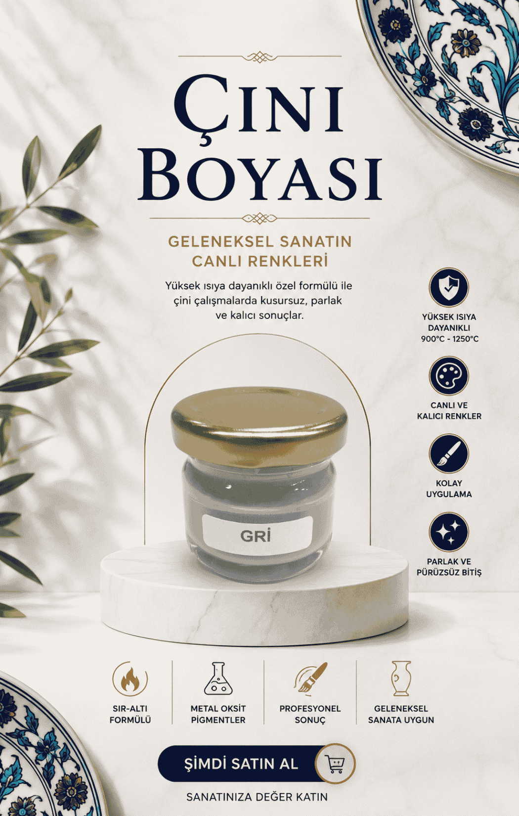 Çini Boyaları Gri 30cc
