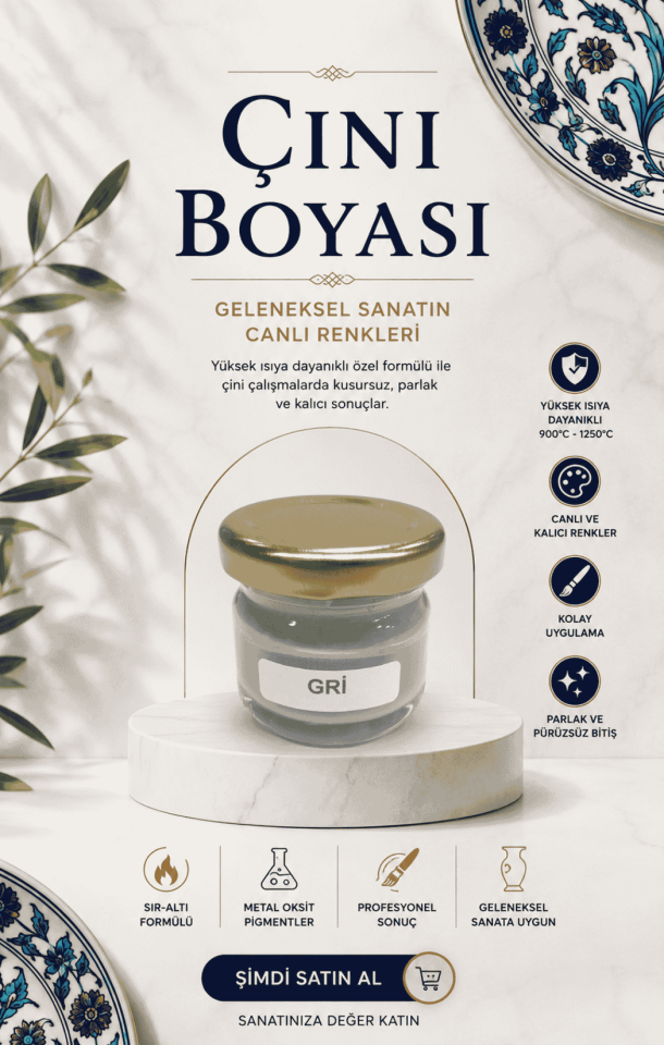 Çini Boyaları Gri 30cc