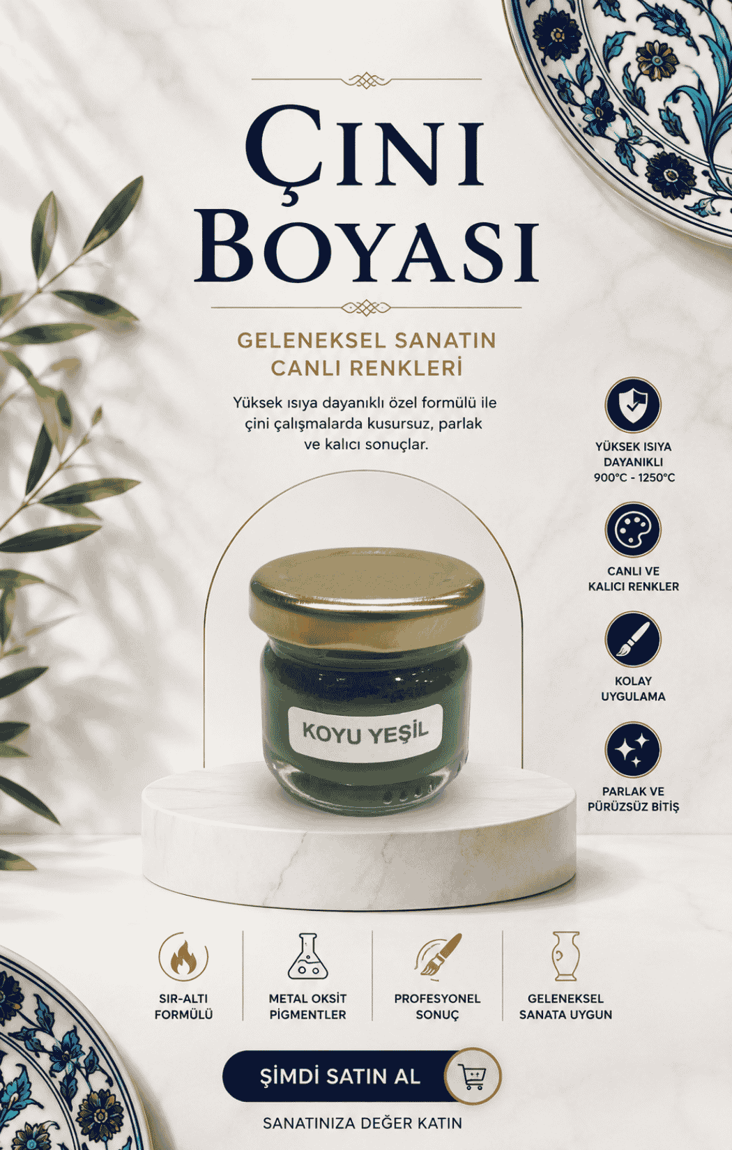 Çini Boyaları Koyu Yeşil 30cc