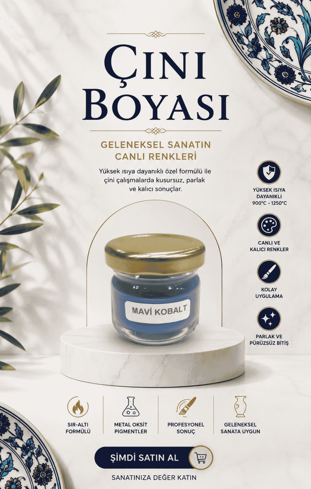 Çini Boyaları Mavi Kobalt 30cc