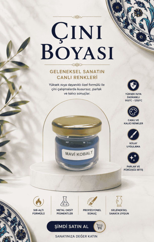 Çini Boyaları Mavi Kobalt 30cc