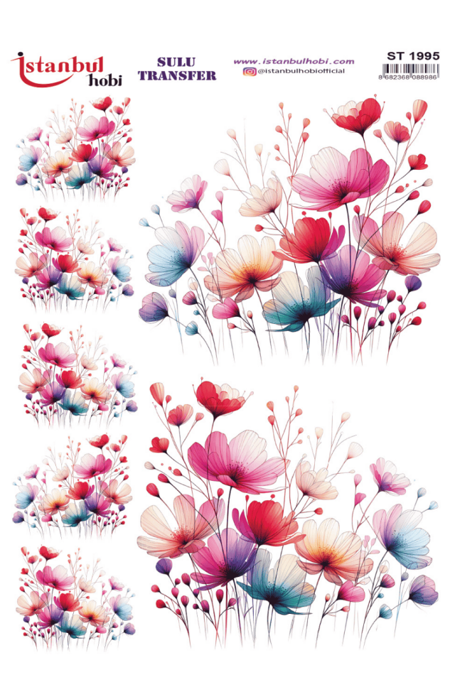 Sulu Transfer Çiçekli Desenli ST1995