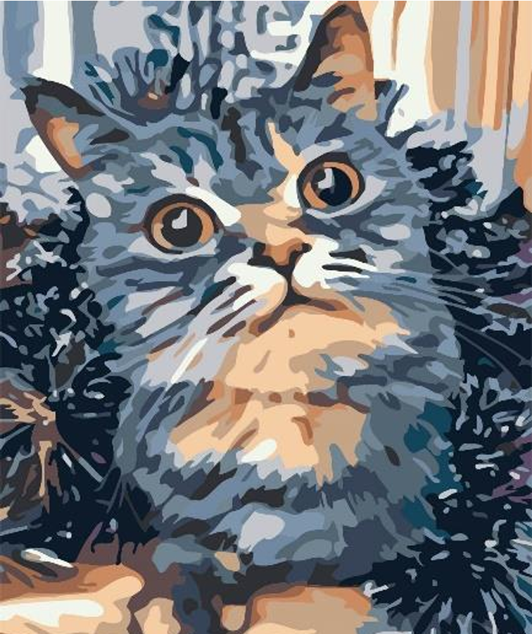 Kedi Sayılarla Boyama Seti 40*50cm